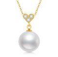 TOUPOP 14K Gold Pearl Necklace with Bow/Heart/Dolphin Pendant-0-0
