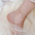 wholesale 14K Solid Gold & 5A CZ Dainty Infinity Heart Anklet with Sterling Silver Chain, 38mm, Gift for Her-0-1