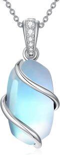 wholesale 925 Sterling Silver Moonstone Pendant Necklace - June Birthstone Jewelry for Women, Elegant Gift for Her-0-0
