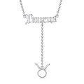 wholesale 925 Sterling Silver Taurus Zodiac Lariat Necklace-0-0