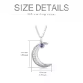 TOUPOP Sterling Silver Amethyst Moon Necklace-0-5