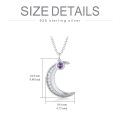 TOUPOP Sterling Silver Amethyst Moon Necklace-0-5