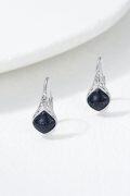 wholesale 925 Sterling Silver Black Onyx Celtic Teardrop Dangle Earrings  for Women-0-15
