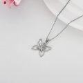 wholesale 14K White Gold Natural Diamond Butterfly Pendant Necklace 17 Inches Long Chain for Women-0-1