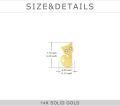 wholesale 14K Gold Cat Stud Earrings with Cubic Zirconia for Women-0-1