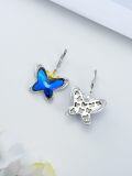 wholesale TOUPOP Butterfly Earrings For Women Sterling Silver Crown Leverback Dangle Earrings With Blue Crystal Anniversary Birthday Christmas Jewelry Gifts For Mom Wife Girlfriend Sister Friend -0-4