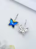 TOUPOP Sterling Silver Blue Crystal Butterfly Crown Leverback Dangle Earrings-0-4