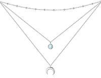 wholesale 925 Sterling Silver Gold Plated Moonstone Crescent Moon Choker Necklace for Women-March