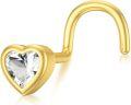 wholesale Gold Heart Shape CZ Nose Ring Hoop for Women Body Piercing s-0-0