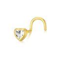 wholesale 14k Gold Heart Stud Earring Wholesale With Clear Gemstone-0-0