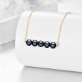 wholesale 14K Real Gold Freshwater Cultured Pearl Pendant Necklace 14K Solid Gold Jewelry Anniversary Birthday Gifts for Women (5 Black)-0-1