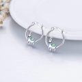 wholesale 925 Sterling Silver Small Hoop Earrings with Cute Llama Design Gifts for Women and Daughters-0-1