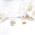 wholesale 14K Gold Princess Cut Emerald Stud Earrings for Women - Birthday & Christmas Gifts-0-4