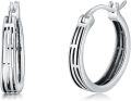 wholesale 925 Sterling Silver Hypoallergenic Small Hoop Geometric Patterned Earrings for Women-0-0
