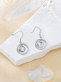 wholesale 925 Sterling Silver Sporty Circle Ball Drop Earrings - Soccer/Volleyball/Basketball/Football/Tennis-0-3