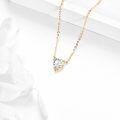 wholesale 14K Gold Chain with Heart-Shaped Moissanite Pendant - 1CT Diamond Alternative Necklaces for Women-0-3