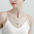 wholesale 925 Sterling Silver Cross with Abalone Shell and Tree Design Pendant Necklace for Women-0-4