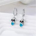 wholesale 925 Silver Skull Hook Earrings 14mm Punk Rock Halloween Jewelry Gift for Women Men-0-2