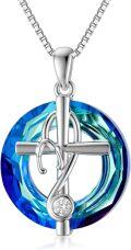 wholesale TOUPOP Nurse Gifts For Women S925 Sterling Silver Doctor Medical Nursing Themed Cross Stethoscope Pendant With Blue Crystal Jewelry Gifts For Women Mom Student Doctor Nurse's Day Birthday -0-0