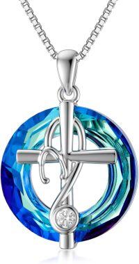 wholesale TOUPOP Nurse Gifts For Women S925 Sterling Silver Doctor Medical Nursing Themed Cross Stethoscope Pendant With Blue Crystal Jewelry Gifts For Women Mom Student Doctor Nurse's Day Birthday -undefined
