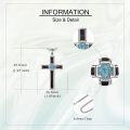 wholesale 925 Sterling Silver Cross with Turquoise and Wooden Inlay Pendant Necklace -0-4