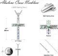 wholesale 925 Sterling Silver Abalone Shell Inlay Cross Pendant Necklace for Women Christian Faith Jewelry Religious Gift-0-2