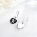 wholesale 925 Sterling Silver Heart-Shaped Rock Gesture Pendant Drop Earrings for Women Girls Gothic Punk Style  4cm Long-0-2