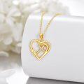 wholesale 14K Gold Diamond Delicate Heart Cross Pendant Necklace for Women-0-1
