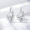 wholesale 925 Sterling Silver Pink Angel Wing Rabbit Hoop Earrings for Women Gifts-0-13