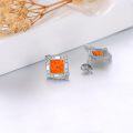 wholesale  Sterling Silver Opal Stud Earrings for Women Minimalist Square Fashion Gift -0-11