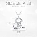 wholesale Sterling Silver & CZ Highland Cow Necklace for Women, Cute Heart Pendant, Adjustable Chain, Gift for Her-0-4