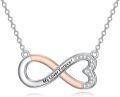 wholesale 925 Sterling Silver Rose Gold Heart Infinity Love Pendant Necklace-0-0