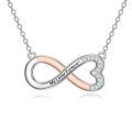 wholesale 925 Sterling Silver Rose Gold Heart Infinity Love Pendant Necklace-0-0