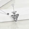 wholesale Sterling Silver Celtic Cat Necklace Urn Necklace with Triquetra Trinity Knot Halloween Jewelry-0-13