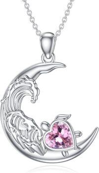 wholesale  Silver Turquoise Ocean Turtle Pendant Necklace Jewelry Gift for Women -October