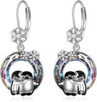 wholesale 925 Sterling Silver Penguin Dangle Earrings for Women Cute Animal s-Penguin-2