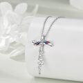wholesale 925 Sterling Silver Dragonfly Cross Pendant Necklace for Women Gifts for Mom Wife-0-2