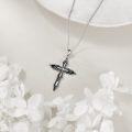 wholesale 925 Sterling Silver Origami Cross Pendant Necklace Jewelry for Women and Men-0-4
