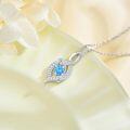 wholesale 925 Sterling Silver Blue Topaz Infinity Birthstone Necklace for Women 18 +2-0-4