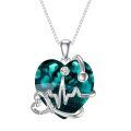 TOUPOP 925 Silver Emerald Stethoscope Necklace For Nurse Gifts-0-0