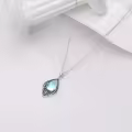 wholesale 925 Sterling Silver Moonstone & Turquoise Teardrop Pendant Necklace Wholesale with Onyx and Larimar Accents-0-4