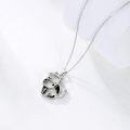 wholesale 925 Sterling Silver Black Enamel Cow Head Charm Pendant Necklaces for Women Mother's Day Gifts-0-3