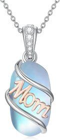 wholesale Sterling Silver Gemstone Dainty Pendant Necklace for Women Mom Gift-0-12