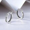 wholesale 925 Sterling Silver Hypoallergenic Small Hoop Geometric Patterned Earrings for Women-0-1