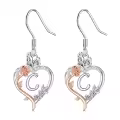TOUPOP Sterling Silver Rose Heart Butterfly Initial C Letter Drop Dangle Earrings-0-0