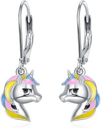 wholesale 925 Sterling Silver Unicorn Head Drop Dangle Leverback Earrings for Girls and Women-Unicorn lever back-Unicorn lever back