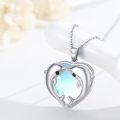 wholesale 925 Sterling Silver Blue Crystal Dolphin Pendant Necklace for Women Ocean Life s-0-2