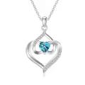 TOUPOP Sterling Silver Tanzanite December Birthstone Pendant Necklace-0-0