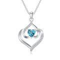 TOUPOP Sterling Silver Tanzanite December Birthstone Pendant Necklace-0-0
