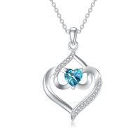 TOUPOP Sterling Silver Tanzanite December Birthstone Pendant Necklace-undefined